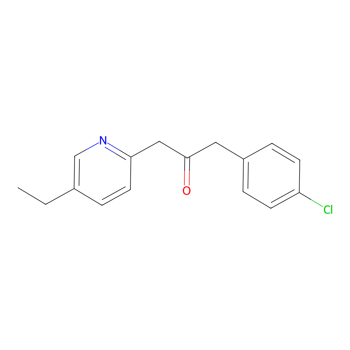1-(4-Chlorophenyl)-3-(5-ethylpyridin-2-yl)propan-2-one molecular structure, CAS 1499802-37-7