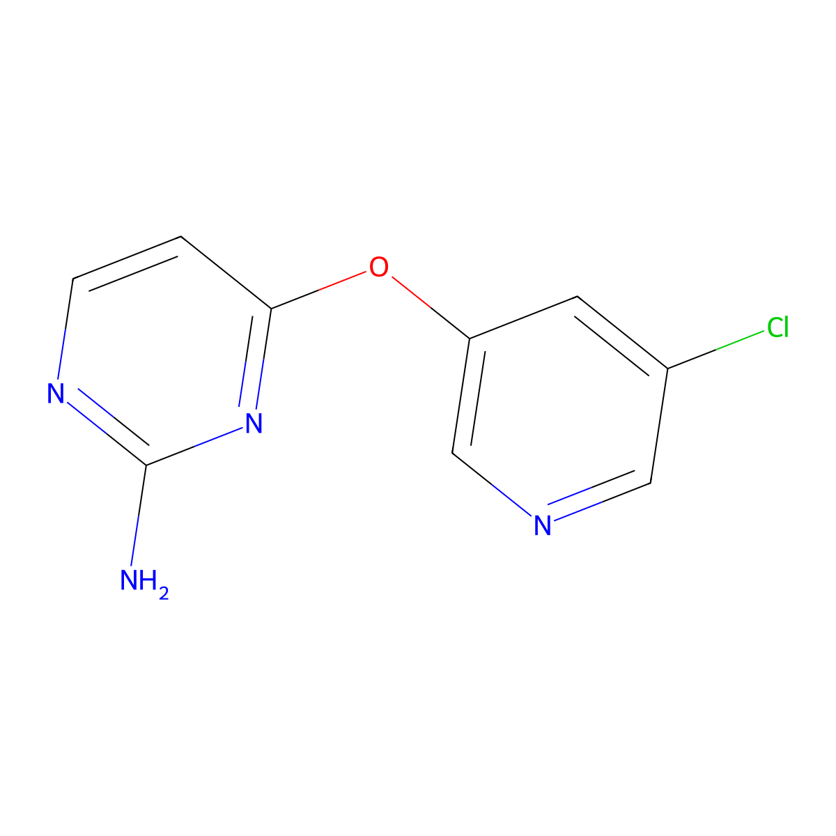 4-((5-Chloropyridin-3-yl)oxy)pyrimidin-2-amine molecular structure, CAS 1499807-41-8
