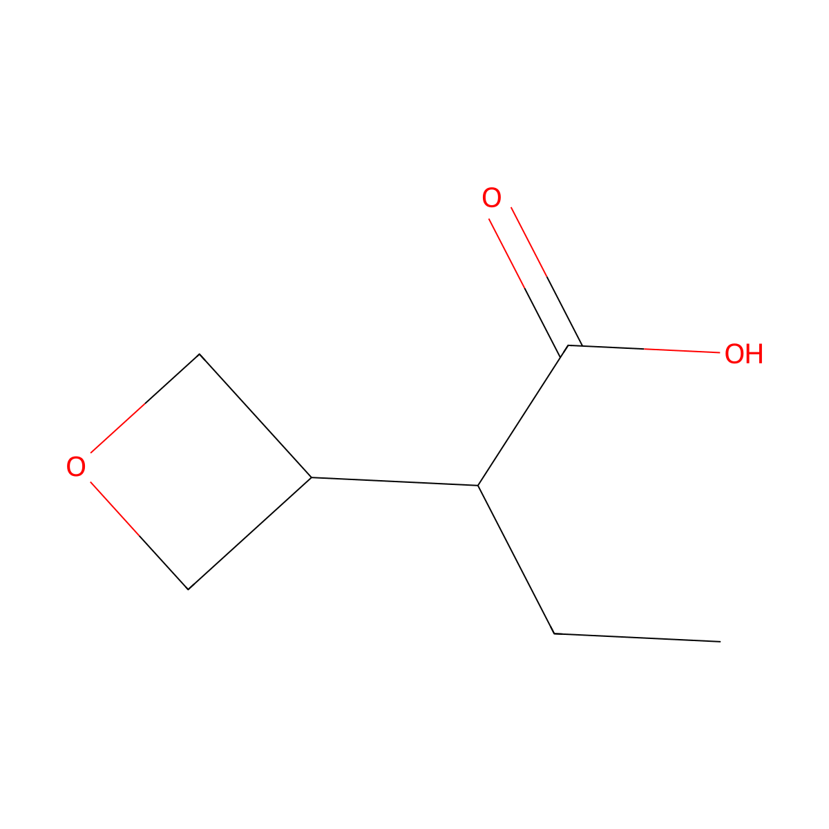 2-(Oxetan-3-yl)butanoic acid molecular structure, CAS 1499810-77-3