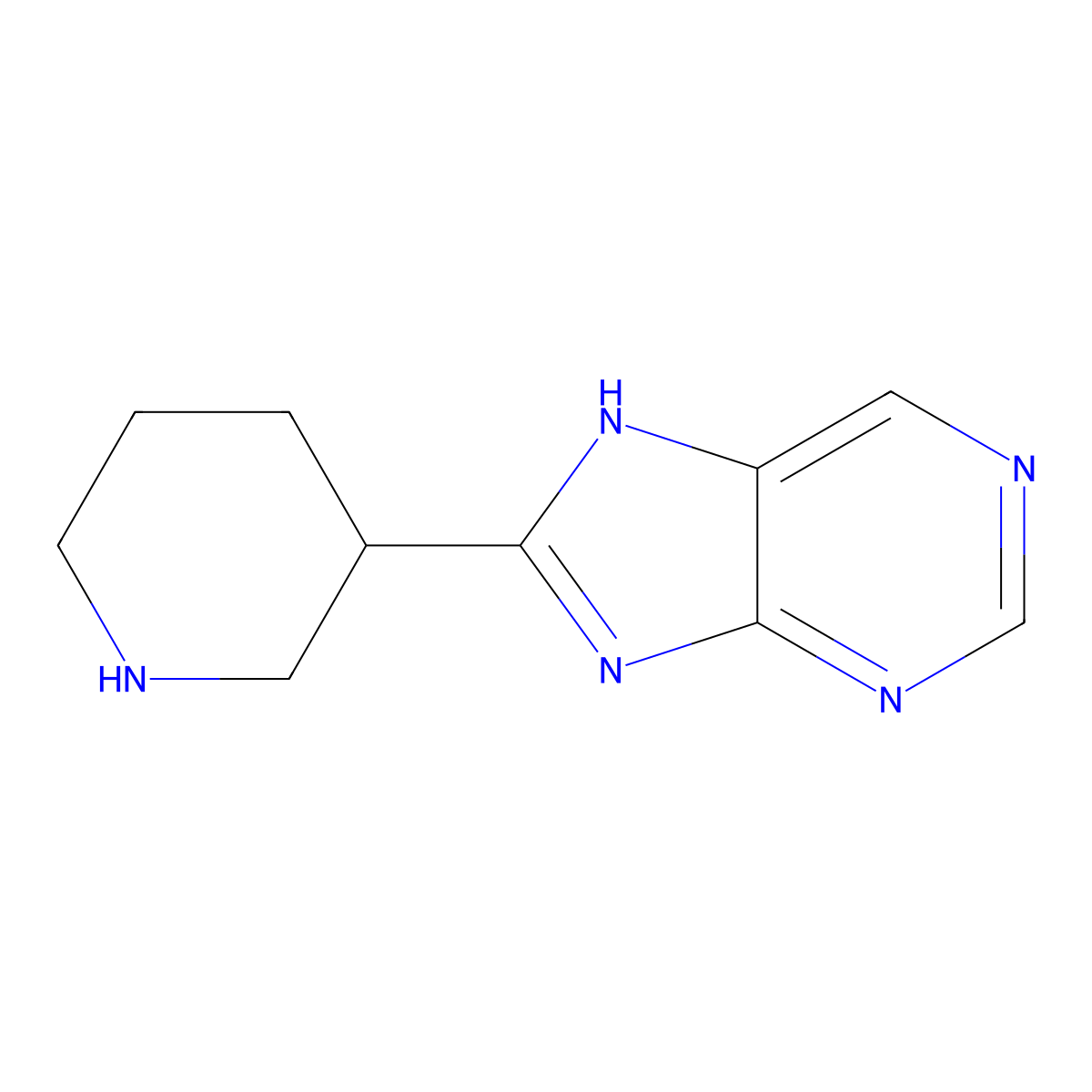 8-(Piperidin-3-yl)-9H-purine molecular structure, CAS 1499818-35-7