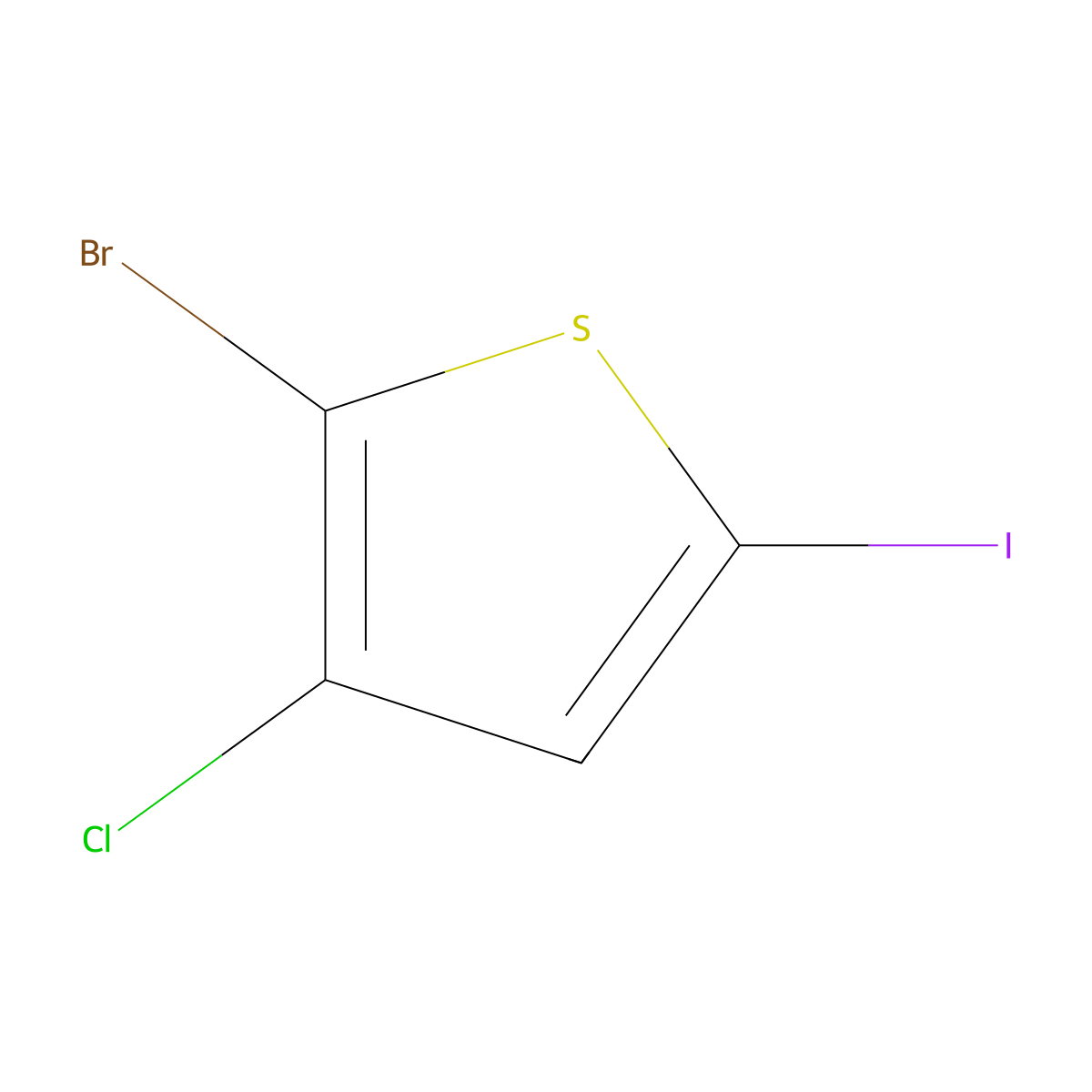 2-Bromo-3-chloro-5-iodothiophene molecular structure, CAS 1499838-60-6