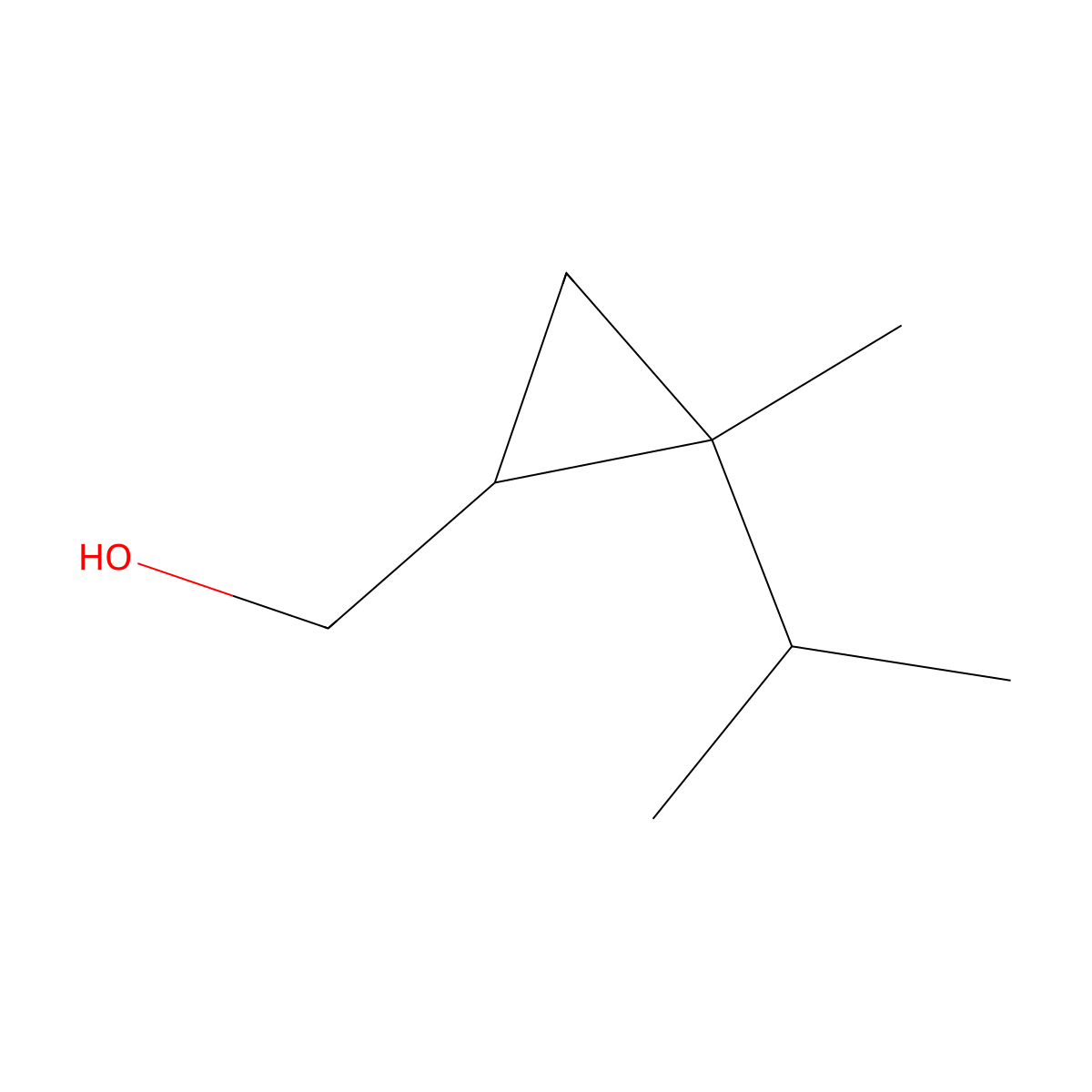 [2-Methyl-2-(propan-2-yl)cyclopropyl]methanol molecular structure, CAS 1499844-60-8