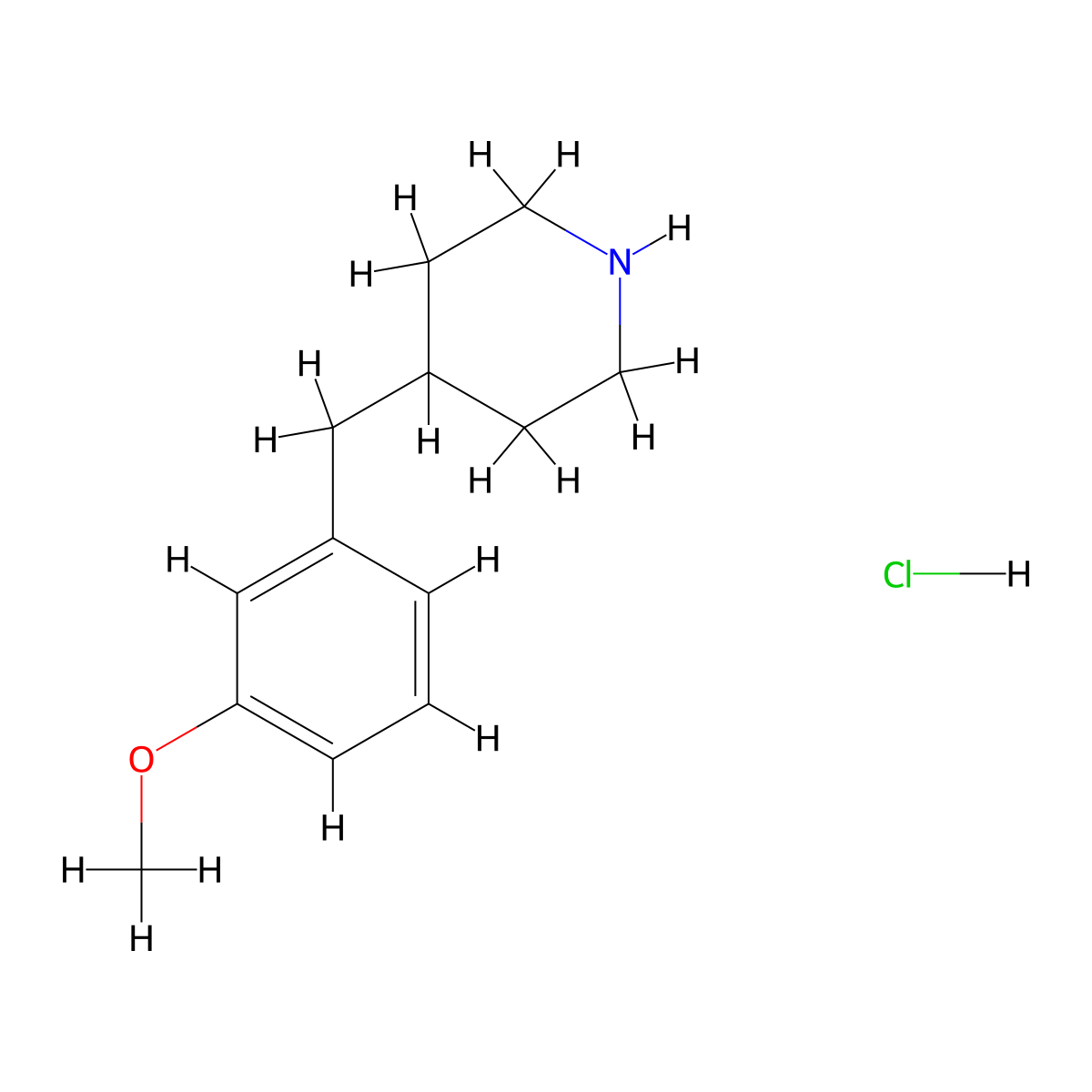 4-((3-Methoxyphenyl)methyl)piperidine hydrochloride molecular structure, CAS 149986-58-3