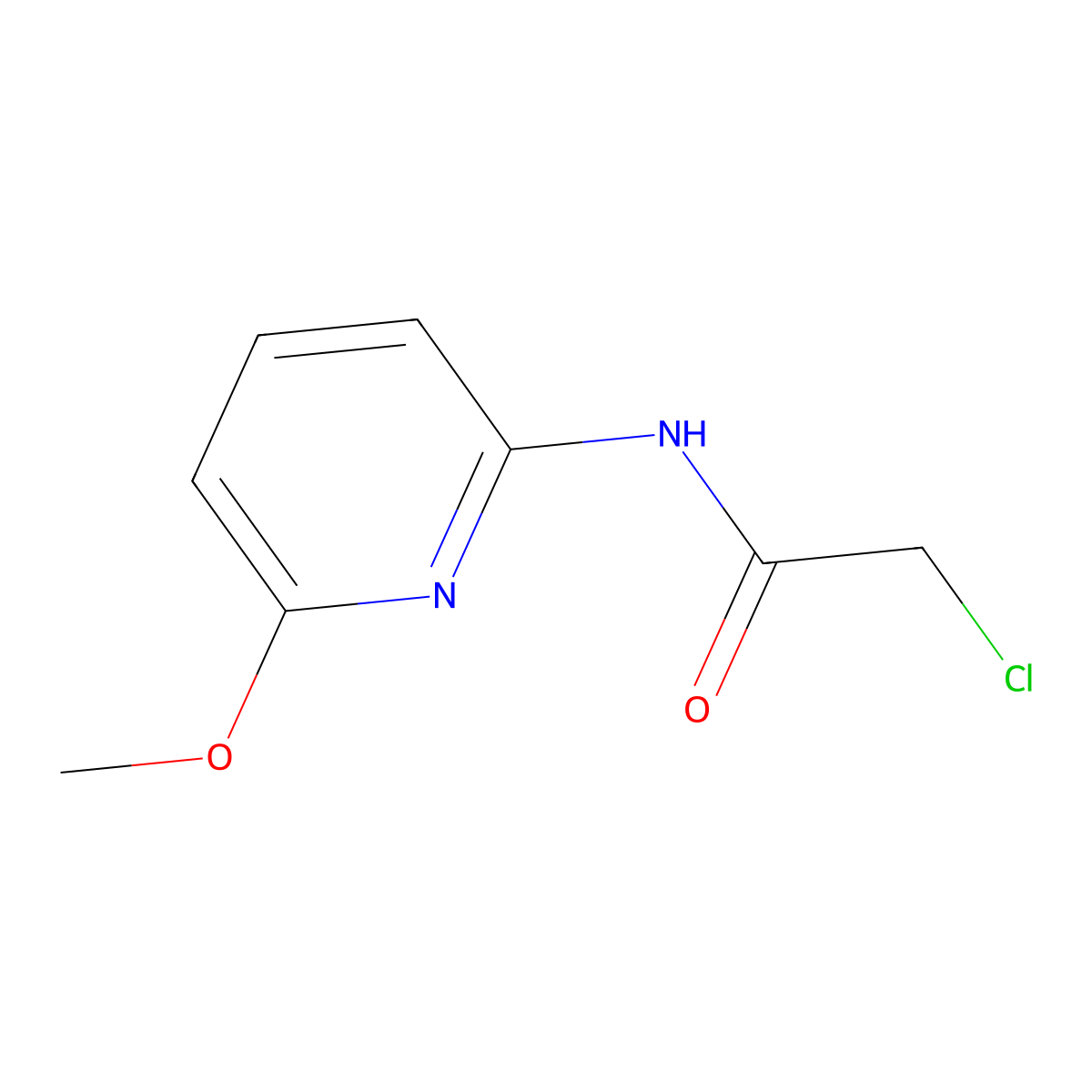 2-chloro-N-(6-methoxypyridin-2-yl)acetamide molecular structure, CAS 1499861-25-4