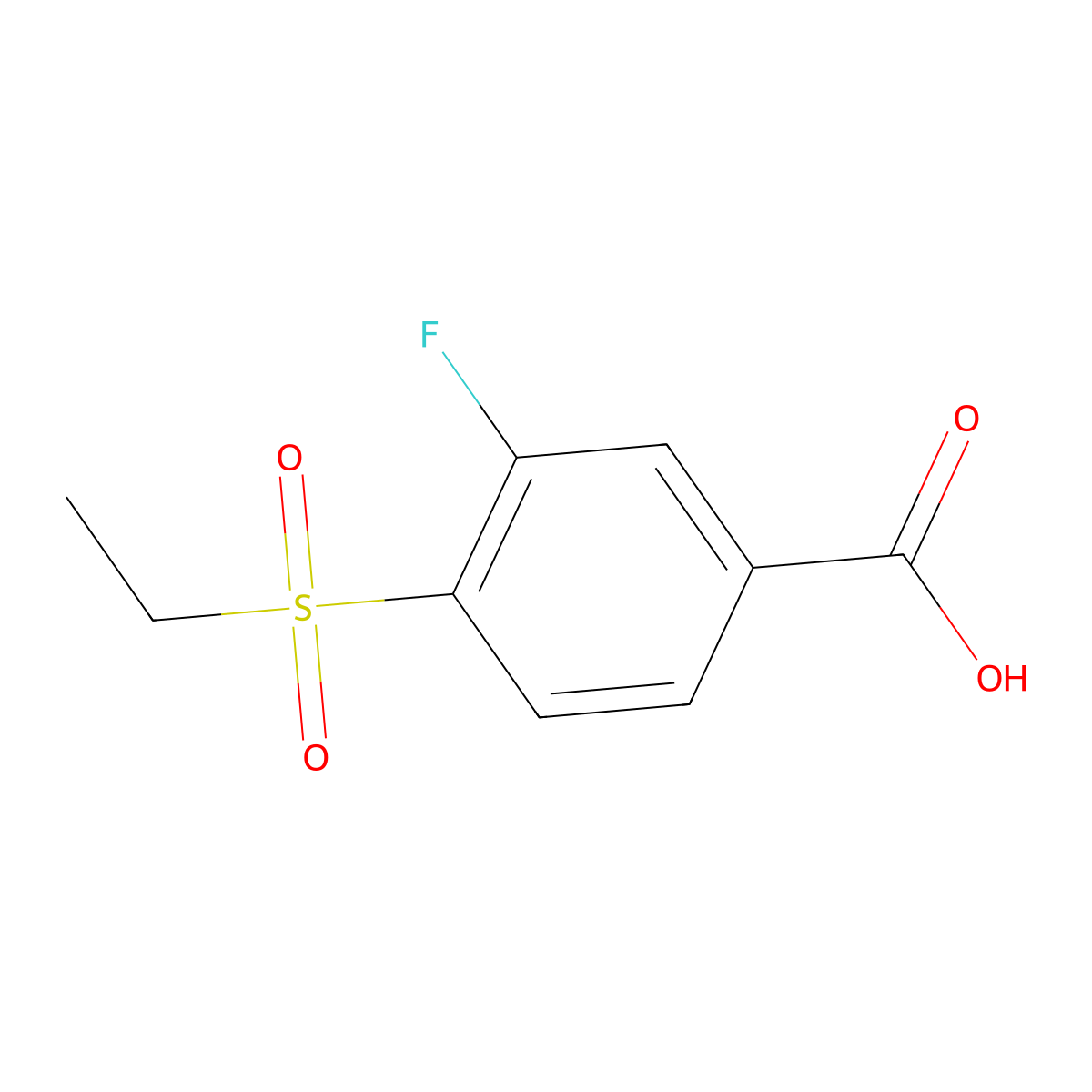 4-(Ethylsulfonyl)-3-fluorobenzoic acid molecular structure, CAS 1499862-78-0
