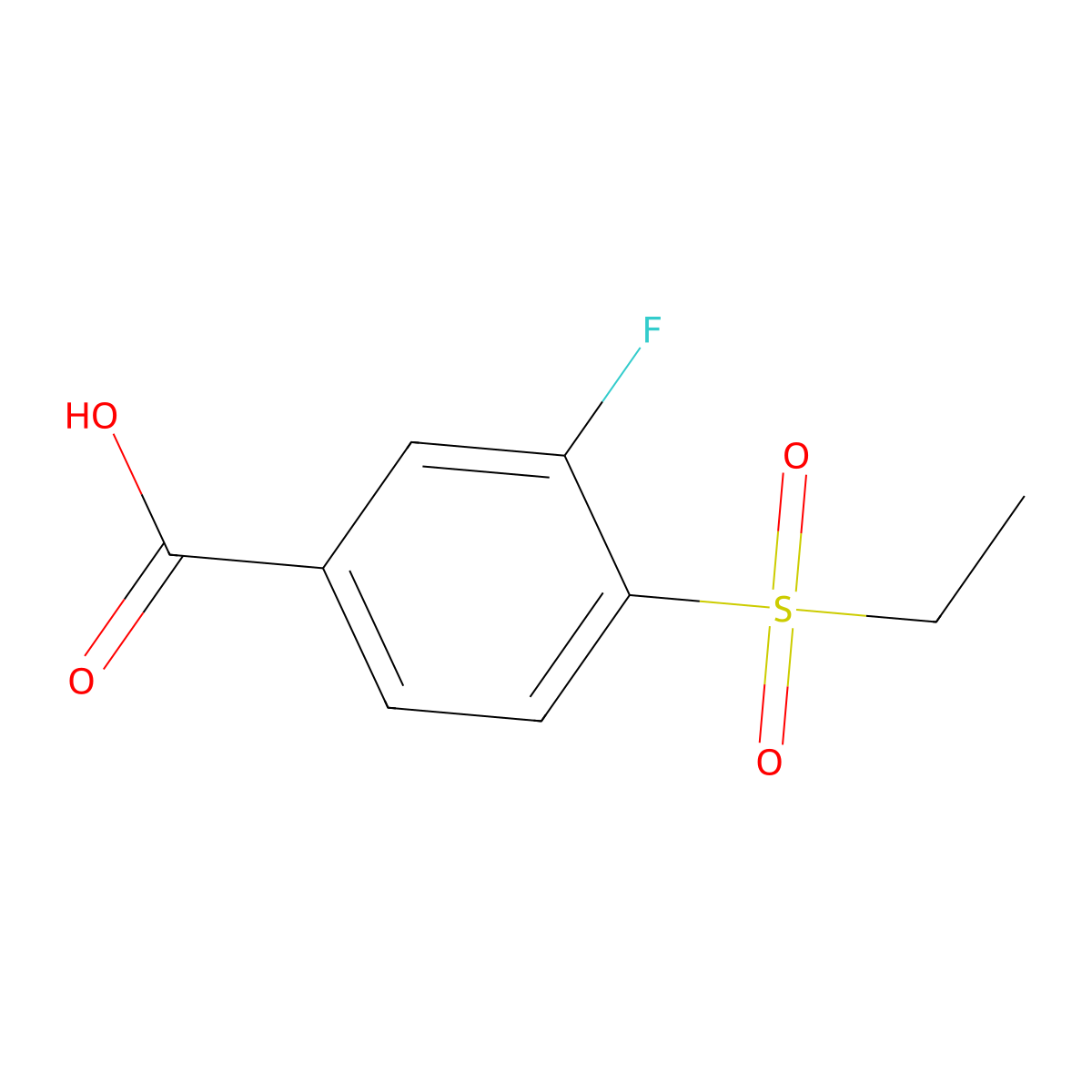 4-(Ethylsulfonyl)-3-fluorobenzoic acid molecular structure, CAS 1499862-78-0