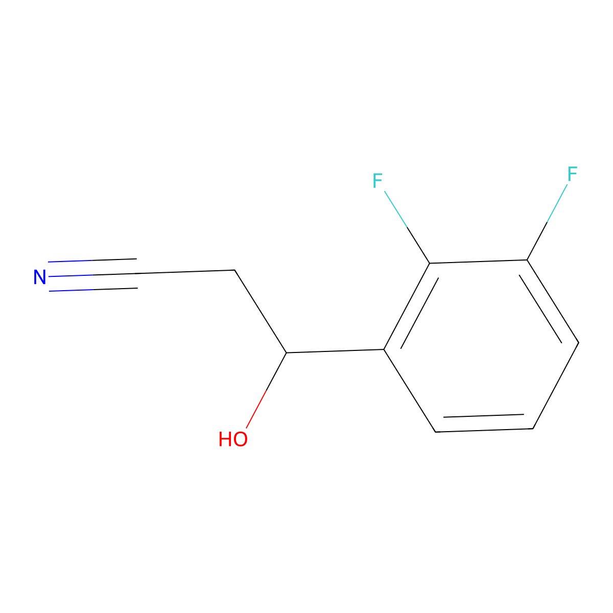 3-(2,3-Difluorophenyl)-3-hydroxypropanenitrile molecular structure, CAS 1499868-43-7
