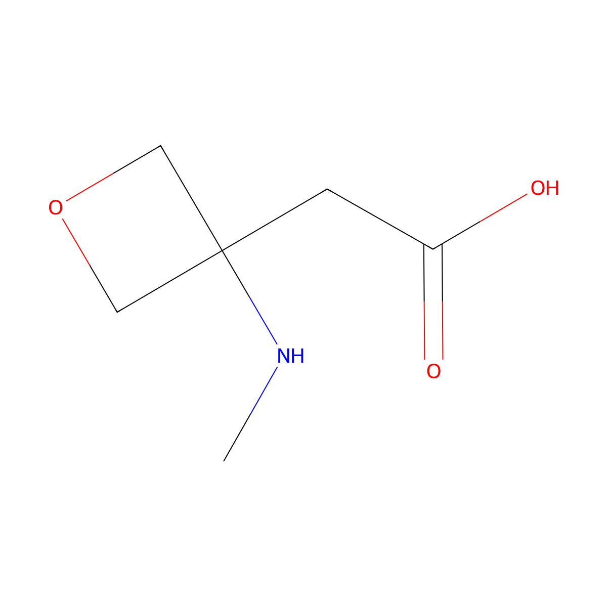 2-[3-(Methylamino)oxetan-3-yl]acetic acid molecular structure, CAS 1499872-02-4