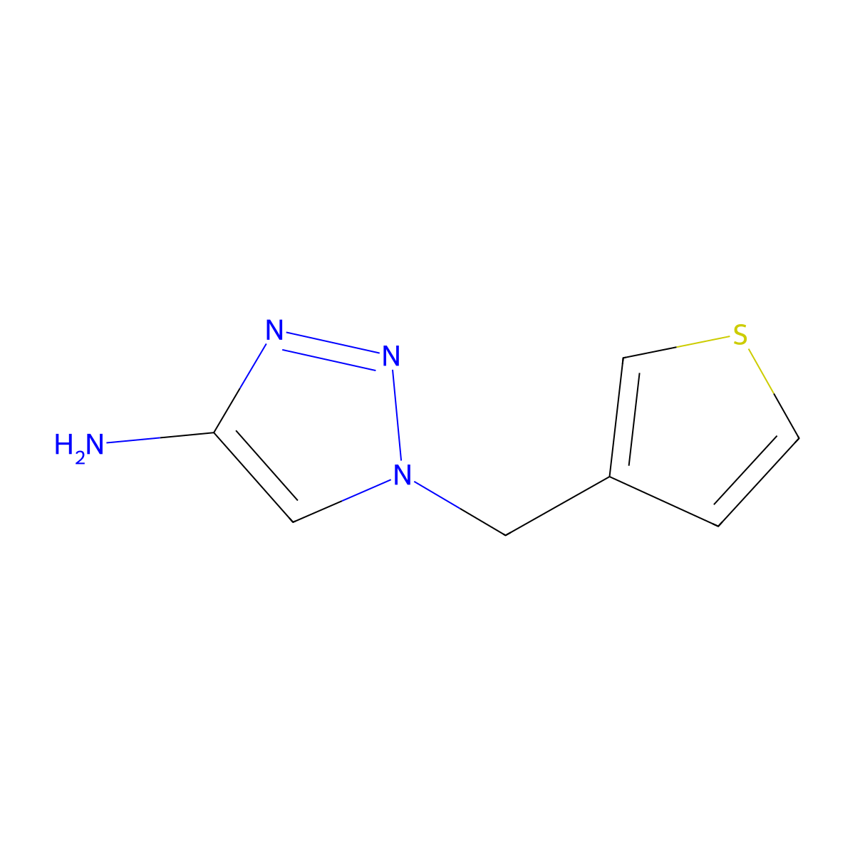 1-[(thiophen-3-yl)methyl]-1H-1,2,3-triazol-4-amine molecular structure, CAS 1499876-05-9