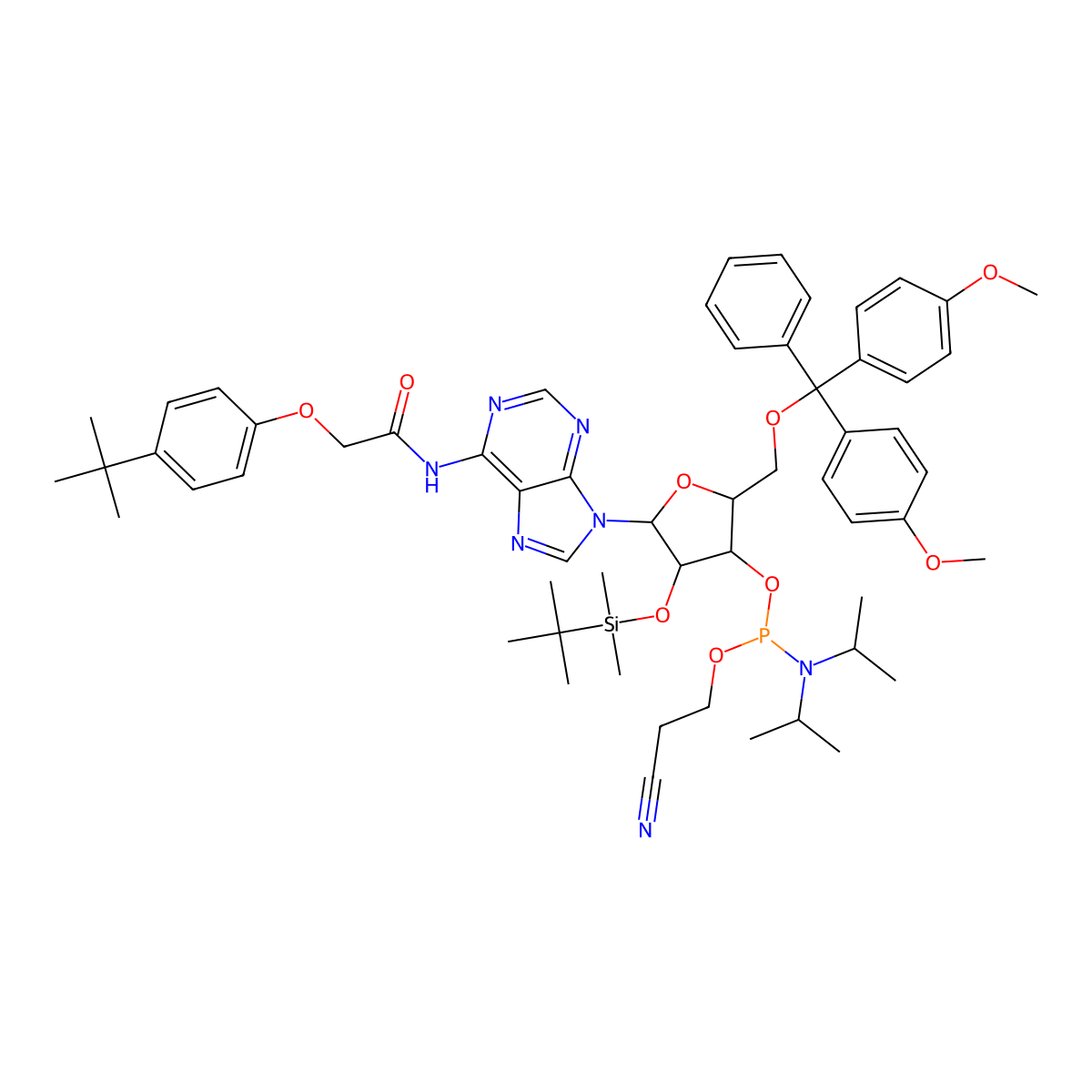 Dmt-2/'O-tbdms-RA(tac) amidite 0.5G AB molecular structure, CAS 149989-64-0
