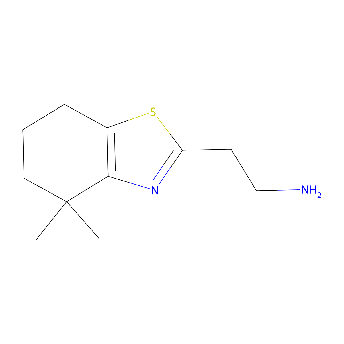 2-(4,4-Dimethyl-4,5,6,7-tetrahydro-1,3-benzothiazol-2-yl)ethan-1-amine molecular structure, CAS 1499892-31-7