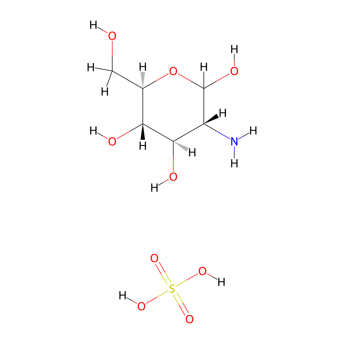 D-Glucosamine sulphate molecular structure, CAS 14999-43-0