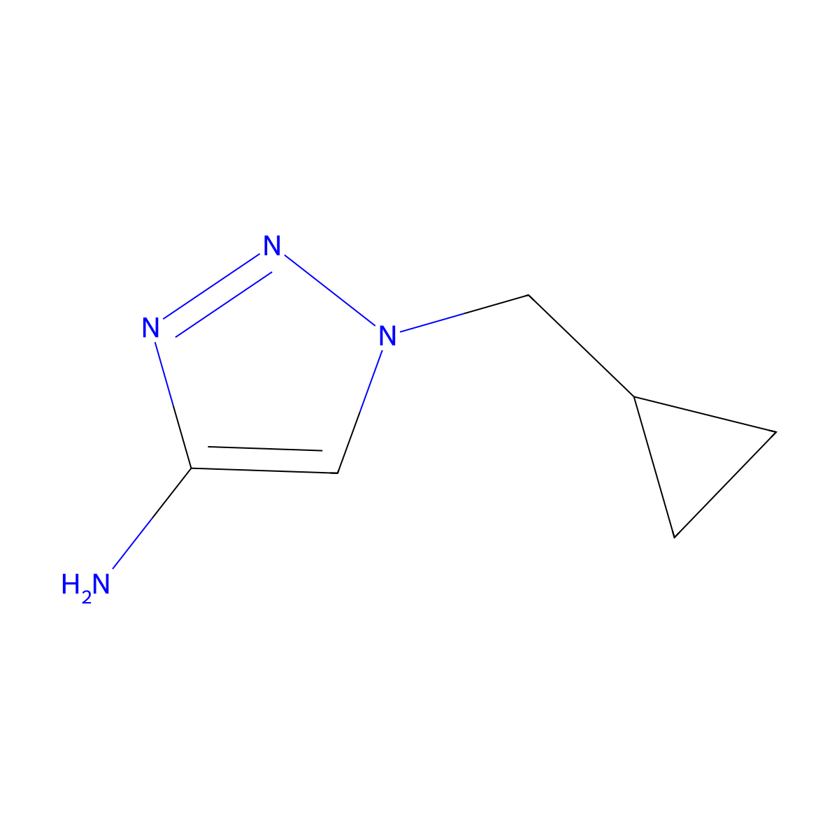 1-(cyclopropylmethyl)-1H-1,2,3-triazol-4-amine molecular structure, CAS 1499909-91-9