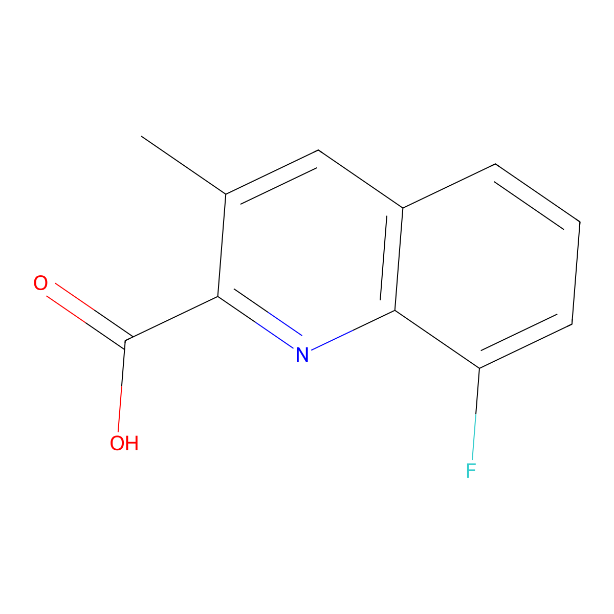 8-Fluoro-3-methylquinoline-2-carboxylic acid molecular structure, CAS 1499919-84-4
