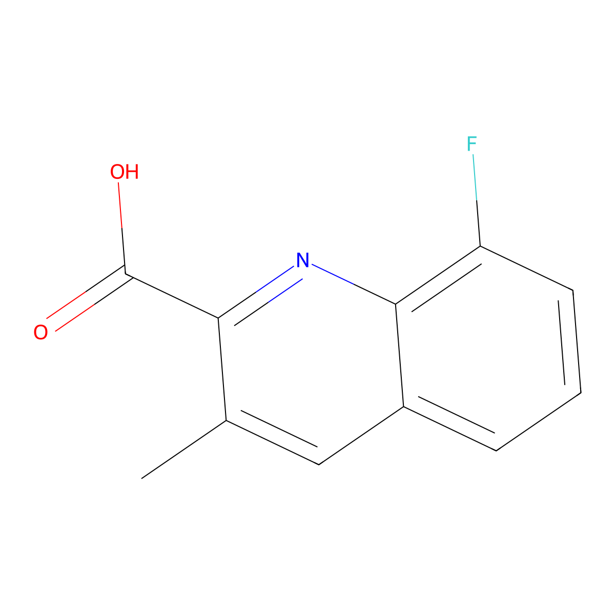 8-Fluoro-3-methylquinoline-2-carboxylic acid molecular structure, CAS 1499919-84-4