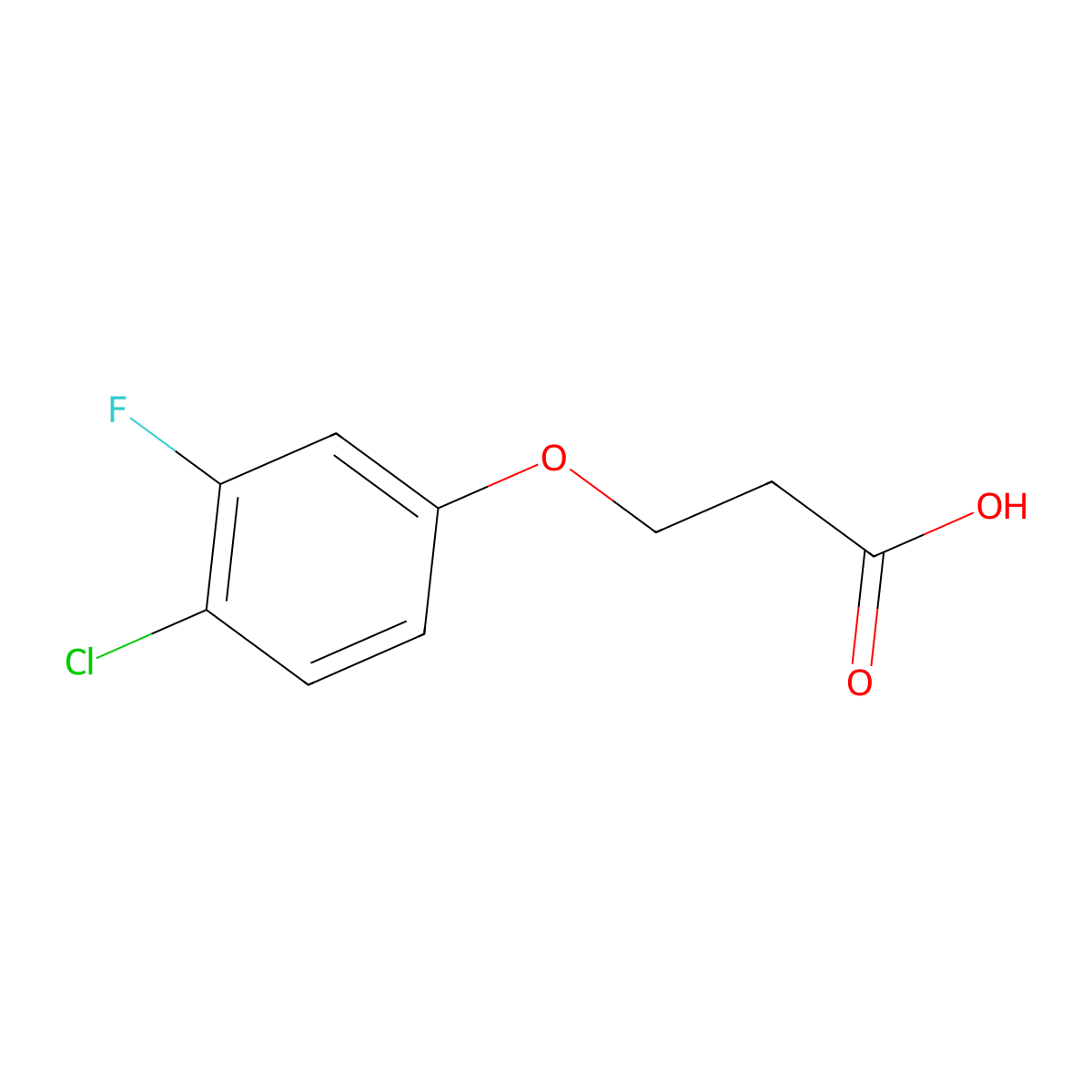 3-(4-Chloro-3-fluorophenoxy)propanoic acid molecular structure, CAS 1499920-96-5
