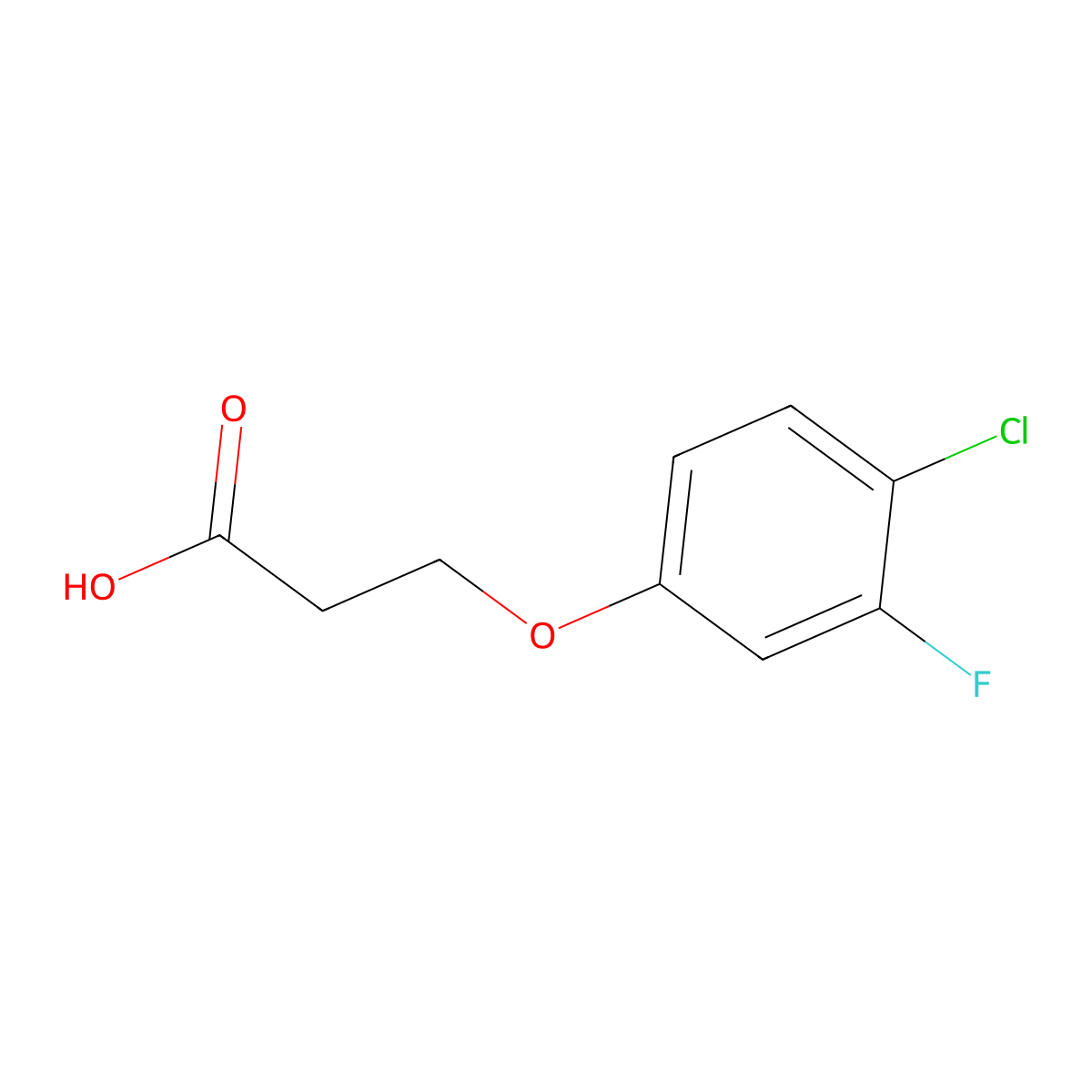 3-(4-Chloro-3-fluorophenoxy)propanoic acid molecular structure, CAS 1499920-96-5