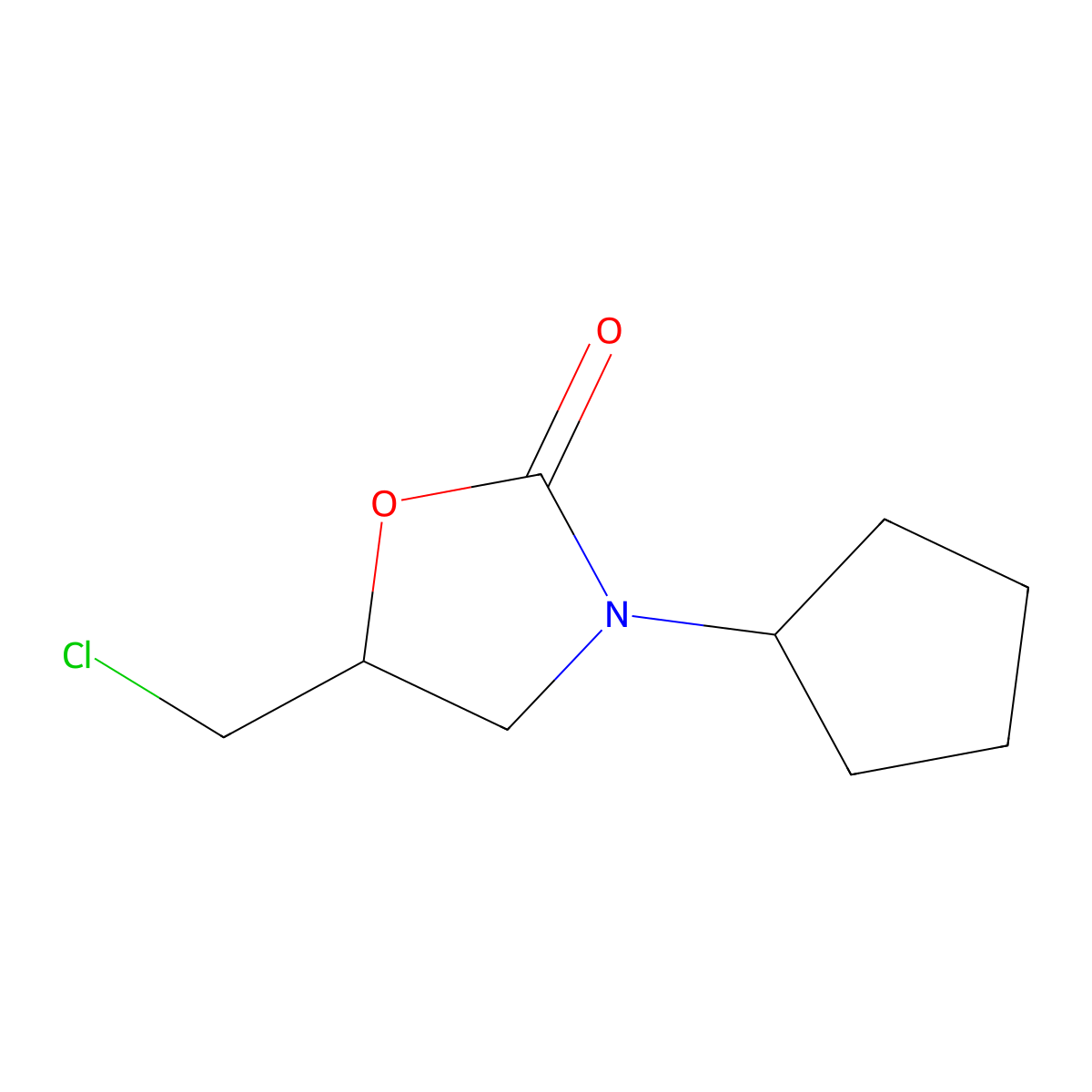 5-(Chloromethyl)-3-cyclopentyl-1,3-oxazolidin-2-one molecular structure, CAS 1499923-54-4