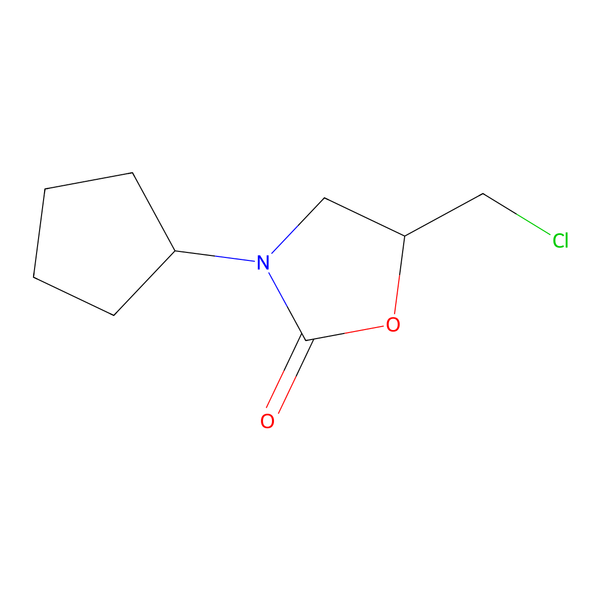 5-(Chloromethyl)-3-cyclopentyl-1,3-oxazolidin-2-one molecular structure, CAS 1499923-54-4