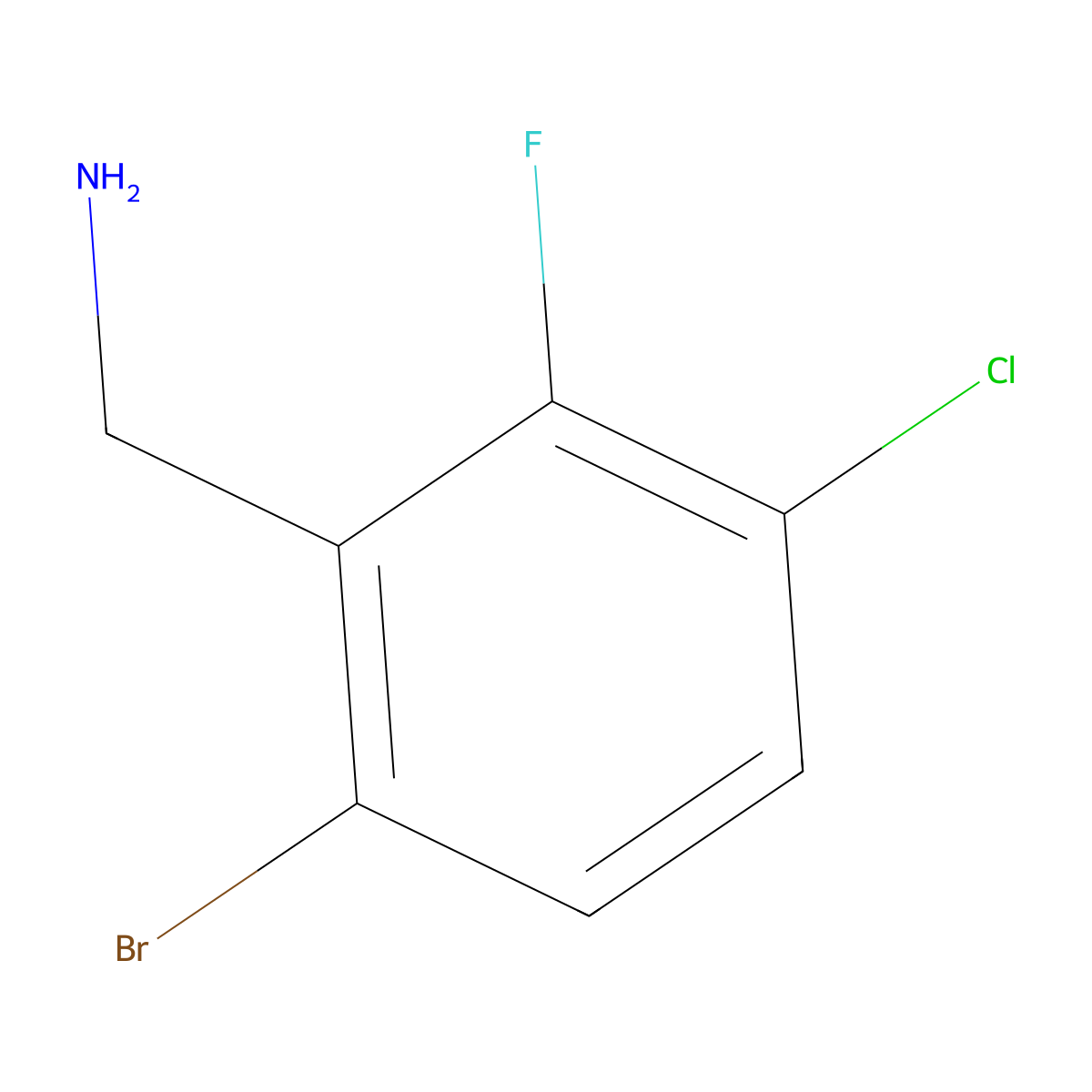 6-Bromo-3-chloro-2-fluorobenzylamine molecular structure, CAS 1499926-64-5