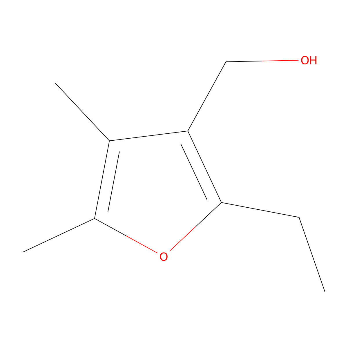 (2-Ethyl-4,5-dimethylfuran-3-yl)methanol molecular structure, CAS 1499937-30-2