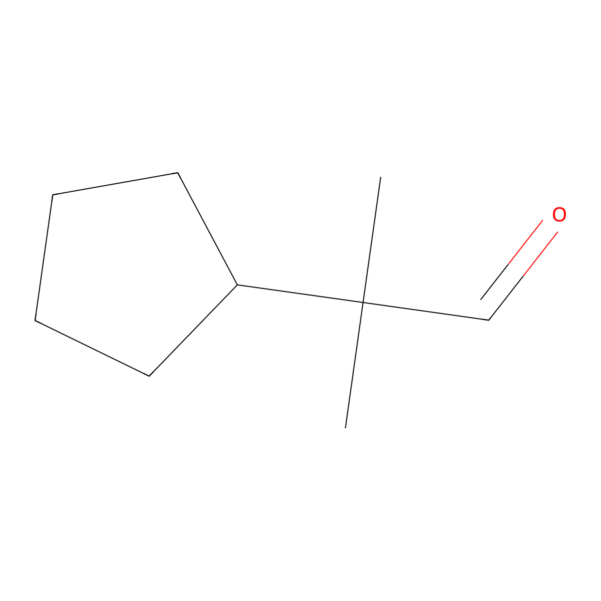 2-Cyclopentyl-2-methylpropanal molecular structure, CAS 1499937-34-6