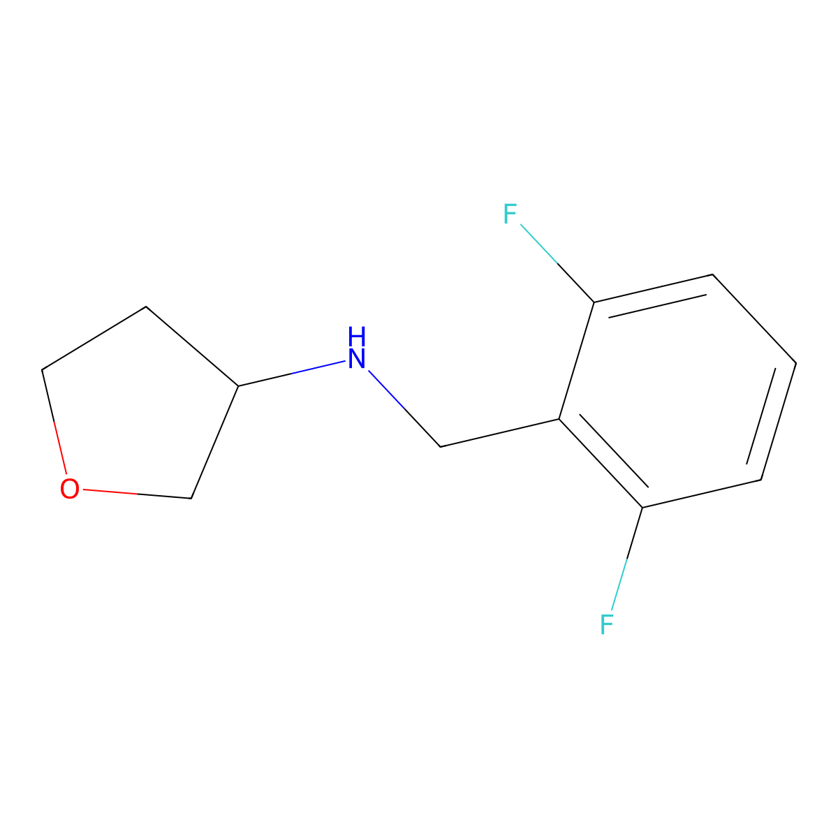 N-[(2,6-difluorophenyl)methyl]oxolan-3-amine molecular structure, CAS 1499955-26-8