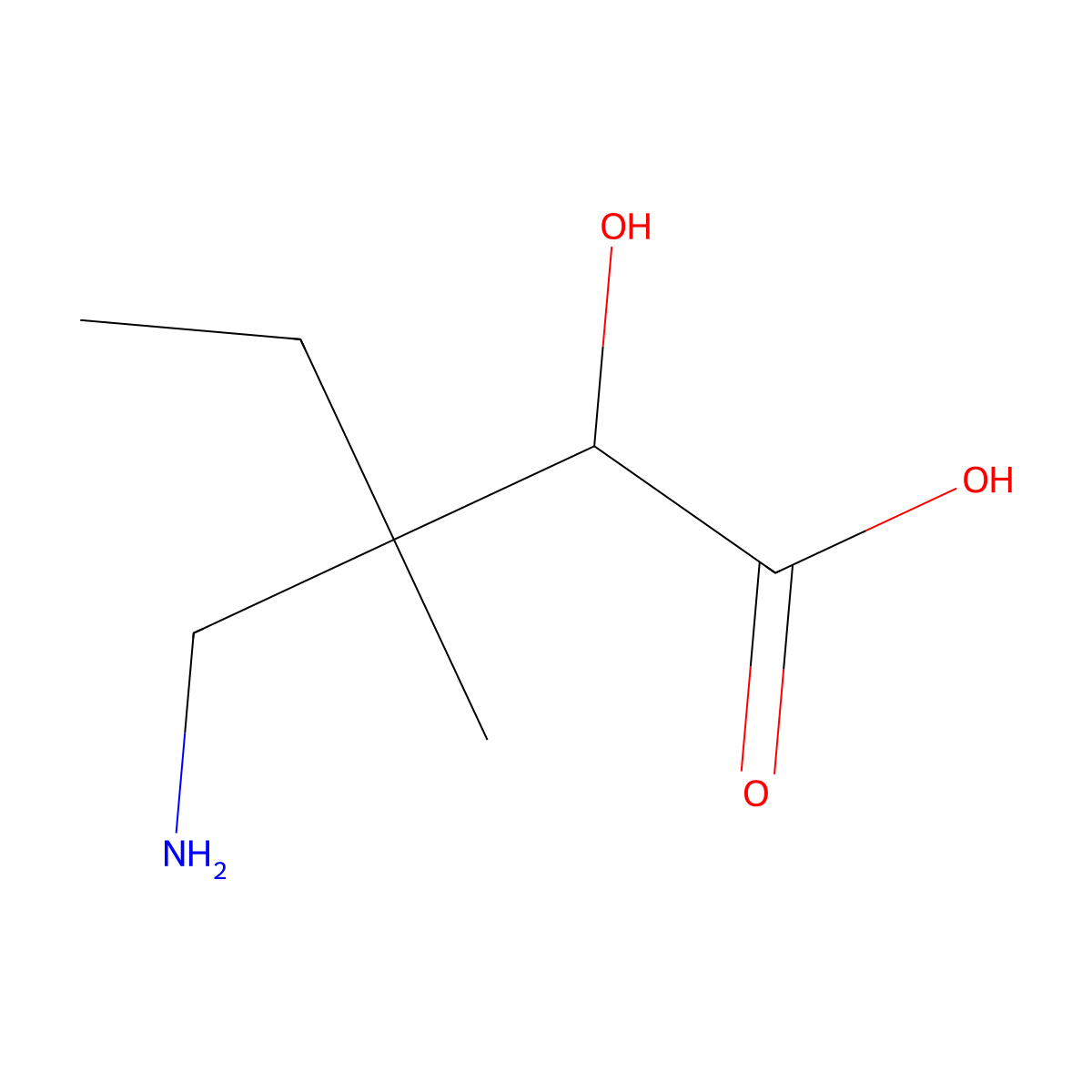 3-(Aminomethyl)-2-hydroxy-3-methylpentanoic acid molecular structure, CAS 1499963-36-8