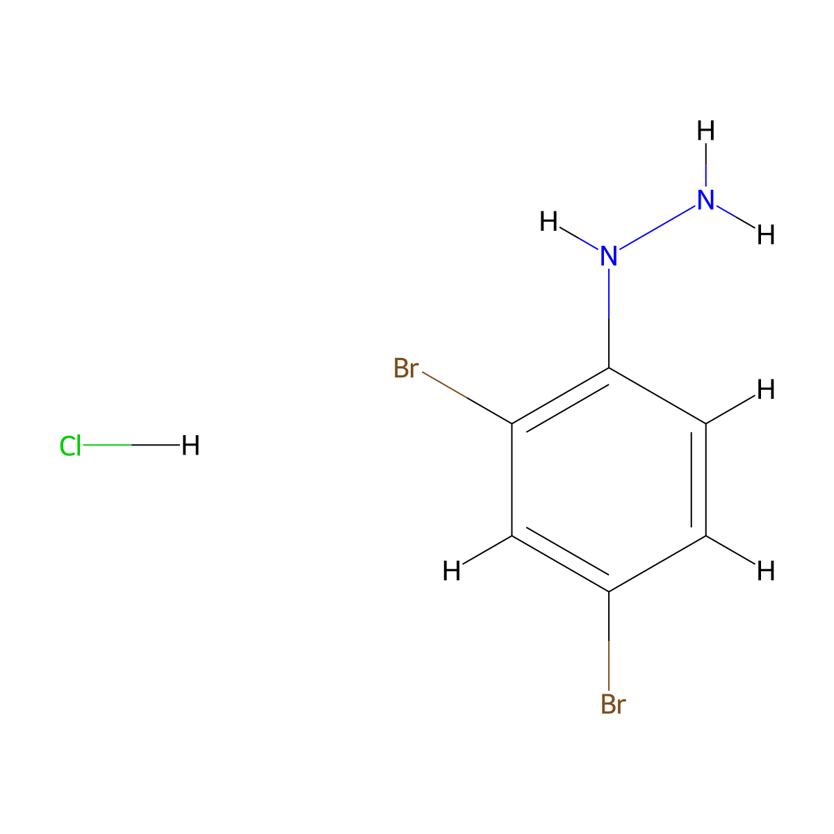 (2,4-Dibromophenyl)hydrazine hydrochloride molecular structure, CAS 149998-17-4