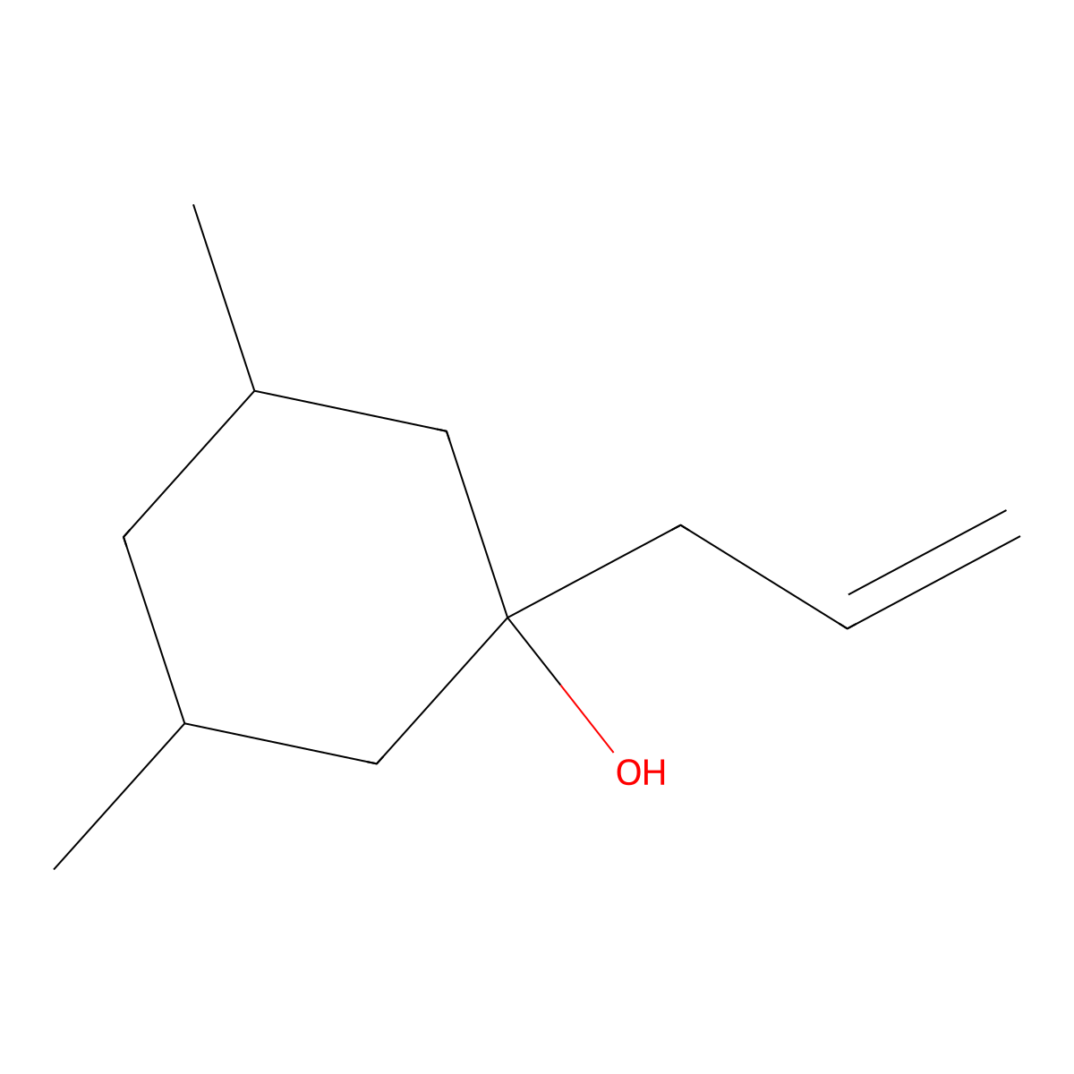 3,5-Dimethyl-1-(prop-2-en-1-yl)cyclohexan-1-ol molecular structure, CAS 1499987-24-4