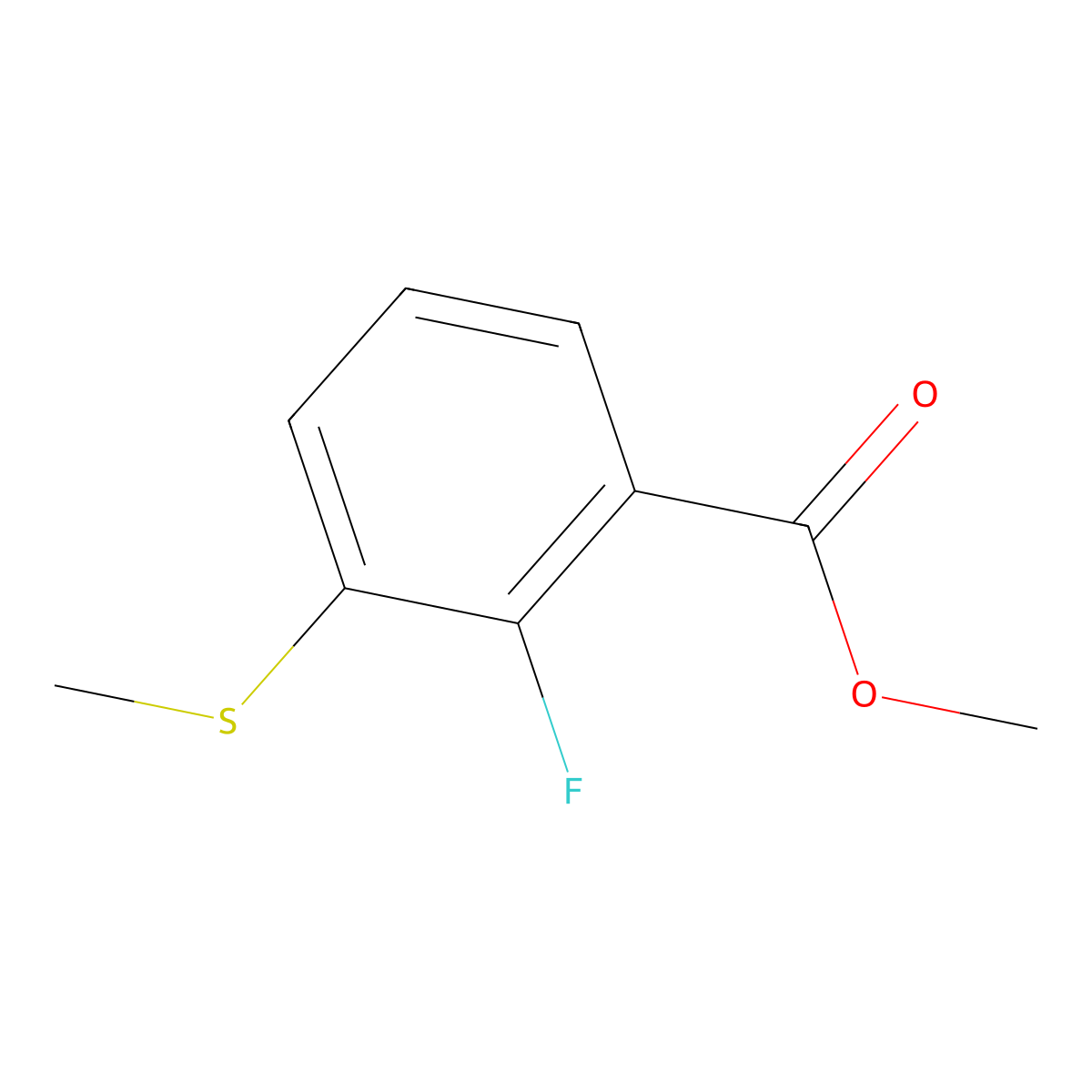 Methyl 2-fluoro-3-(methylthio)benzoate molecular structure, CAS 1499994-01-2