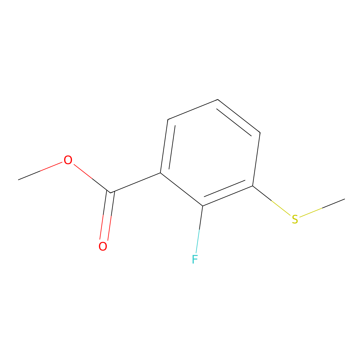 Methyl 2-fluoro-3-(methylthio)benzoate molecular structure, CAS 1499994-01-2
