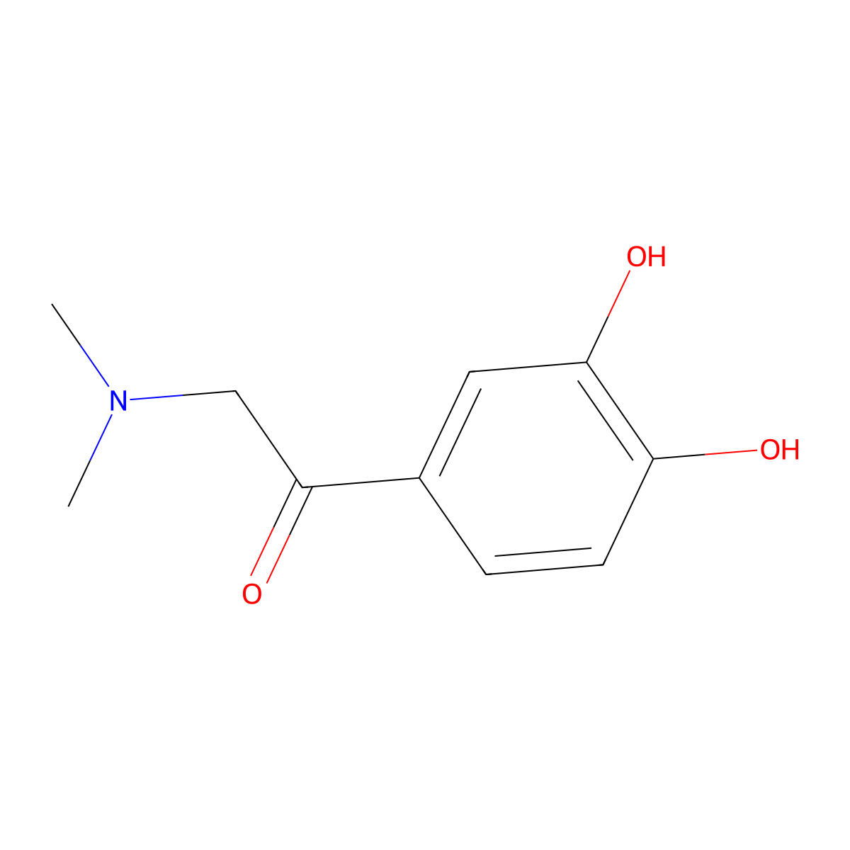 1-(3,4-Dihydroxyphenyl)-2-(dimethylamino)ethan-1-one molecular structure, CAS 150-10-7