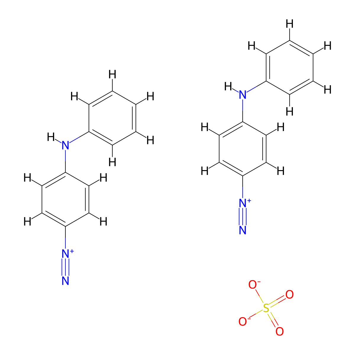 p-Anilinobenzenediazonium sulphate (2:1) molecular structure, CAS 150-33-4