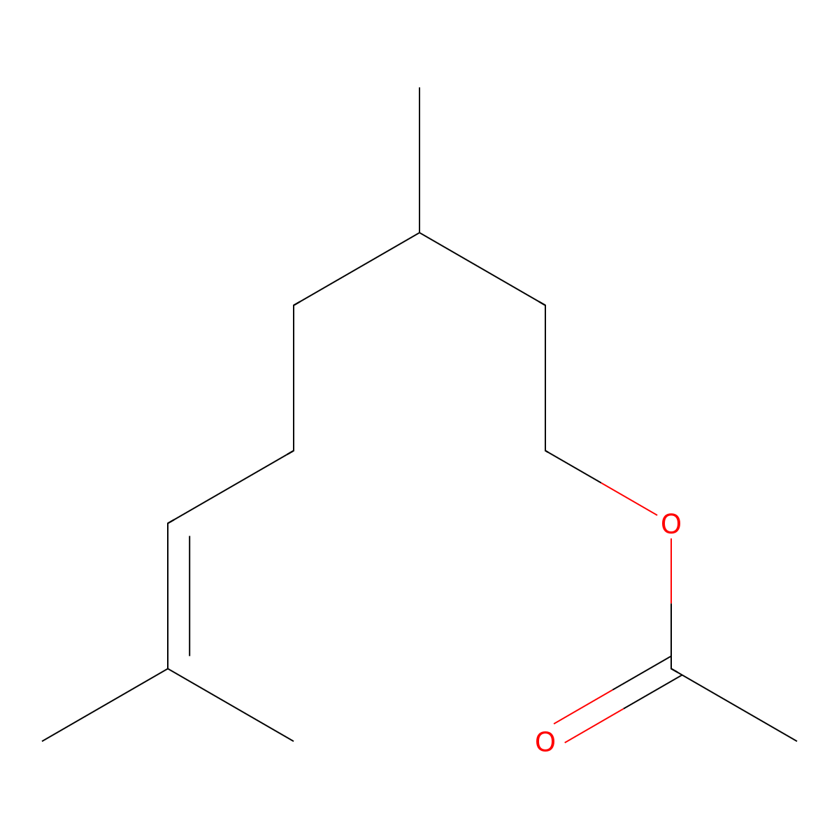 Citronellyl Acetate molecular structure, CAS 150-84-5