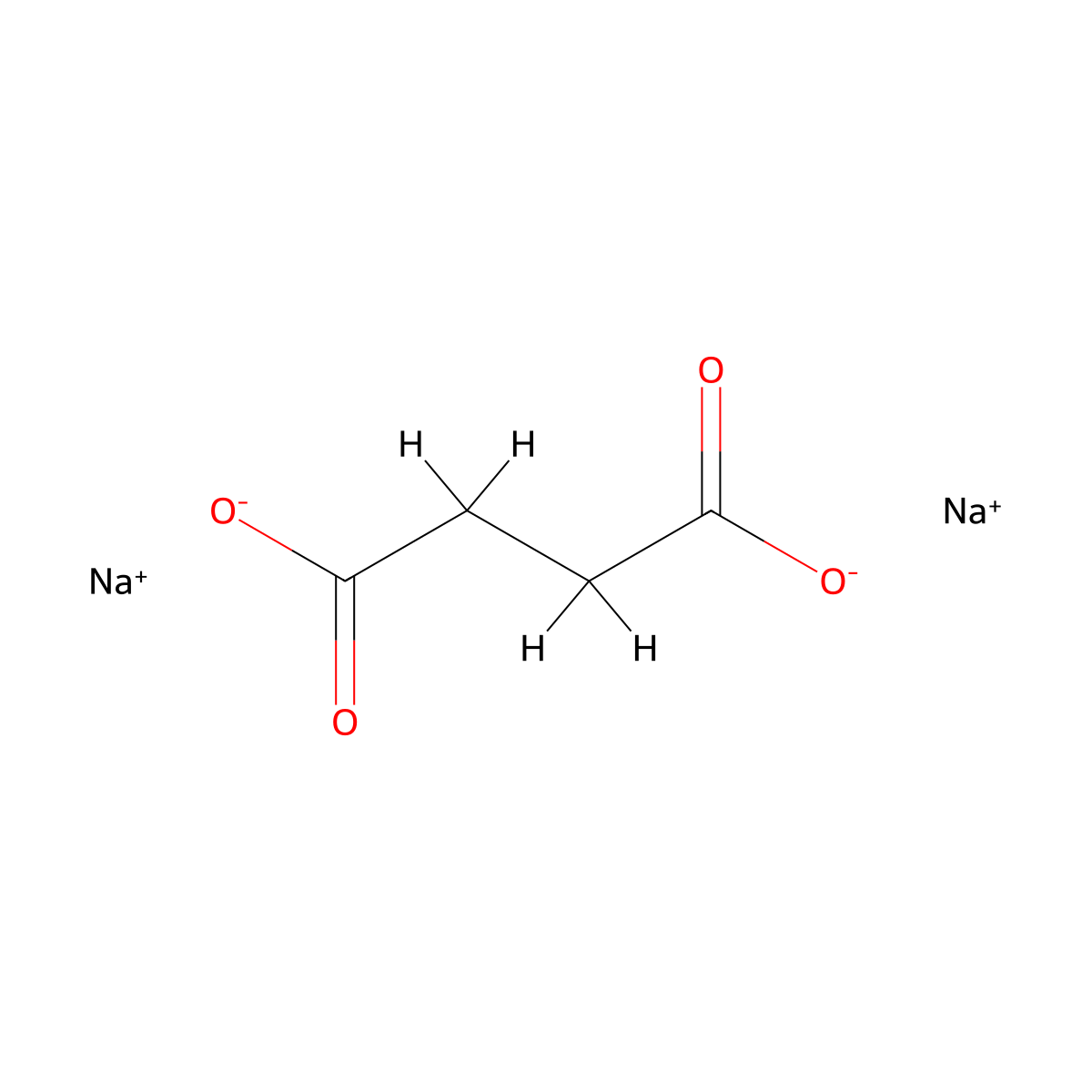 Sodium Succinate molecular structure, CAS 150-90-3
