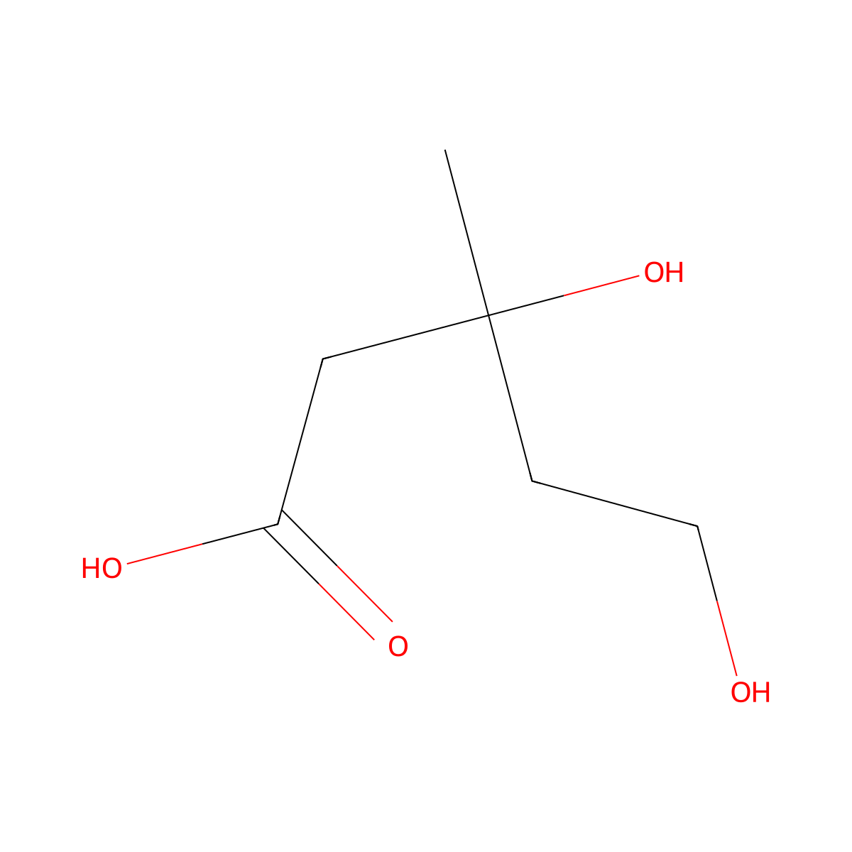 Mevalonic Acid molecular structure, CAS 150-97-0