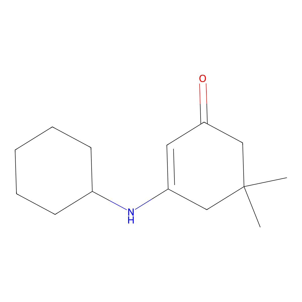 3-(Cyclohexylamino)-5,5-dimethylcyclohex-2-en-1-one molecular structure, CAS 1500-76-1