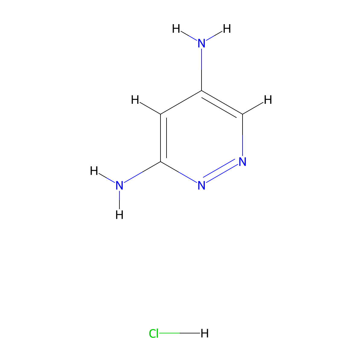 Pyridazine-3,5-diamine hydrochloride molecular structure, CAS 1500-82-9