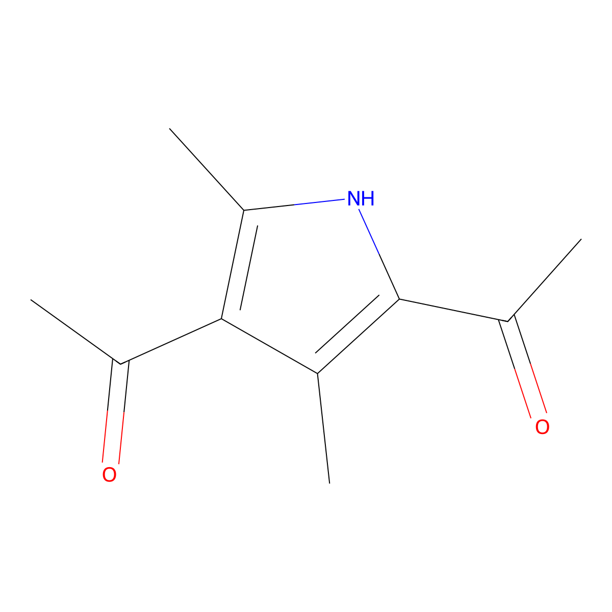 Pyrrole, 2,4-diacetyl-3,5-dimethyl- molecular structure, CAS 1500-92-1