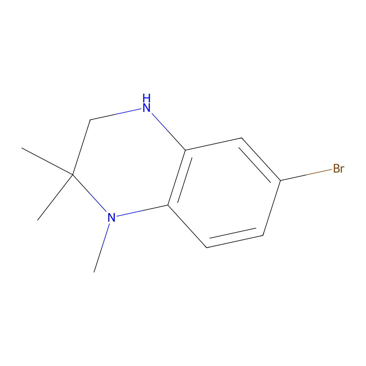 6-Bromo-1,2,2-trimethyl-1,2,3,4-tetrahydroquinoxaline molecular structure, CAS 1500006-56-3