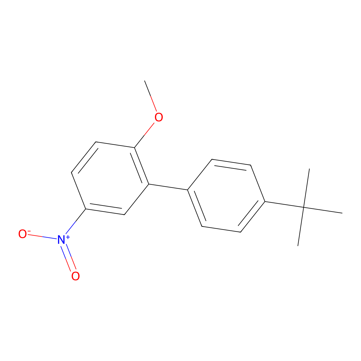 4'-Tert-butyl-2-methoxy-5-nitro-1,1'-biphenyl molecular structure, CAS 1500017-54-8