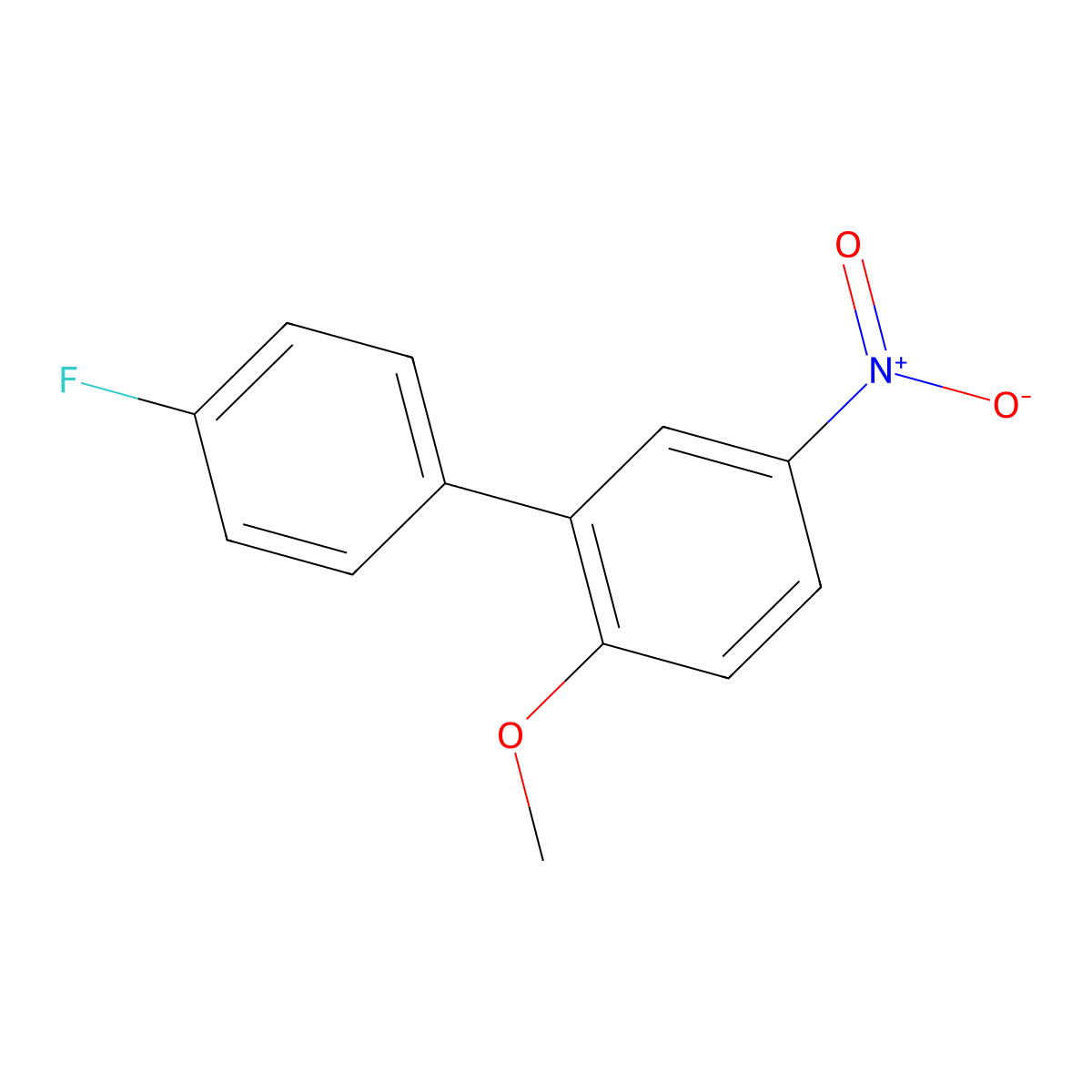 4'-Fluoro-2-methoxy-5-nitro-1,1'-biphenyl molecular structure, CAS 1500017-55-9