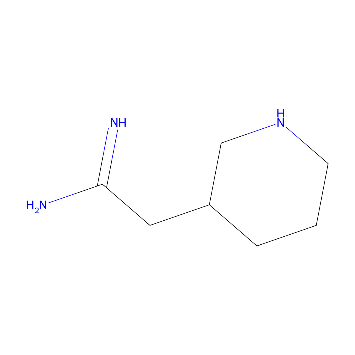 2-(Piperidin-3-yl)ethanimidamide molecular structure, CAS 1500021-40-8