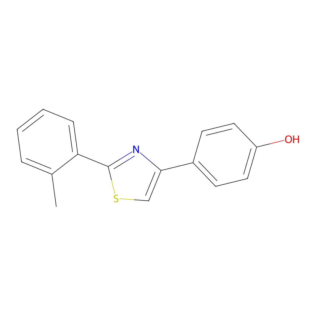 2-(2-Tolyl)-4-(4-hydroxyphenyl)thiazole molecular structure, CAS 1500029-82-2