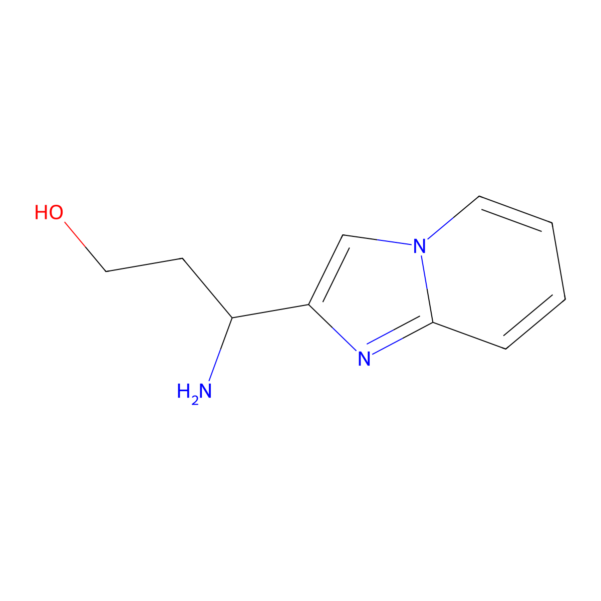 3-Amino-3-(imidazo[1,2-a]pyridin-2-yl)propan-1-ol molecular structure, CAS 1500044-35-8