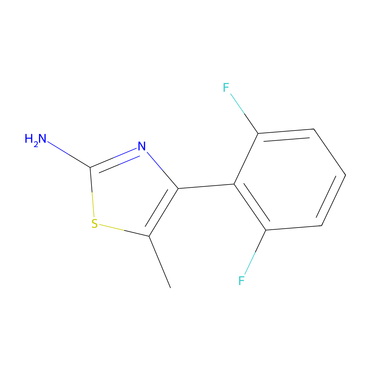 4-(2,6-Difluorophenyl)-5-methylthiazol-2-ylamine molecular structure, CAS 1500046-75-2
