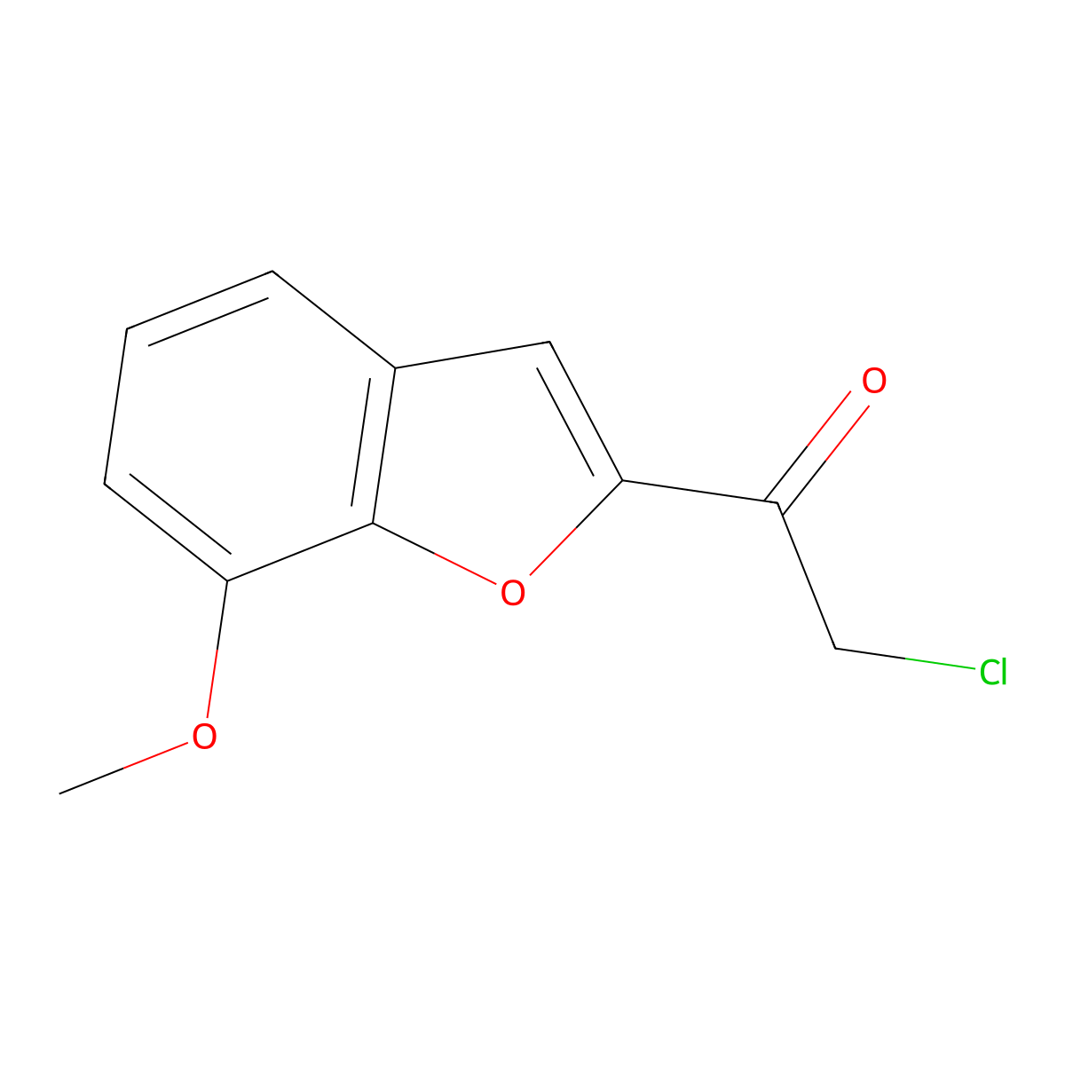 2-Chloro-1-(7-methoxy-1-benzofuran-2-yl)ethan-1-one molecular structure, CAS 1500046-78-5