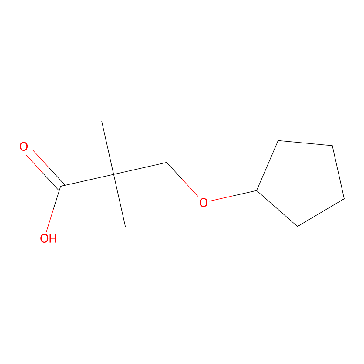 3-(Cyclopentyloxy)-2,2-dimethylpropanoic acid molecular structure, CAS 1500049-45-5