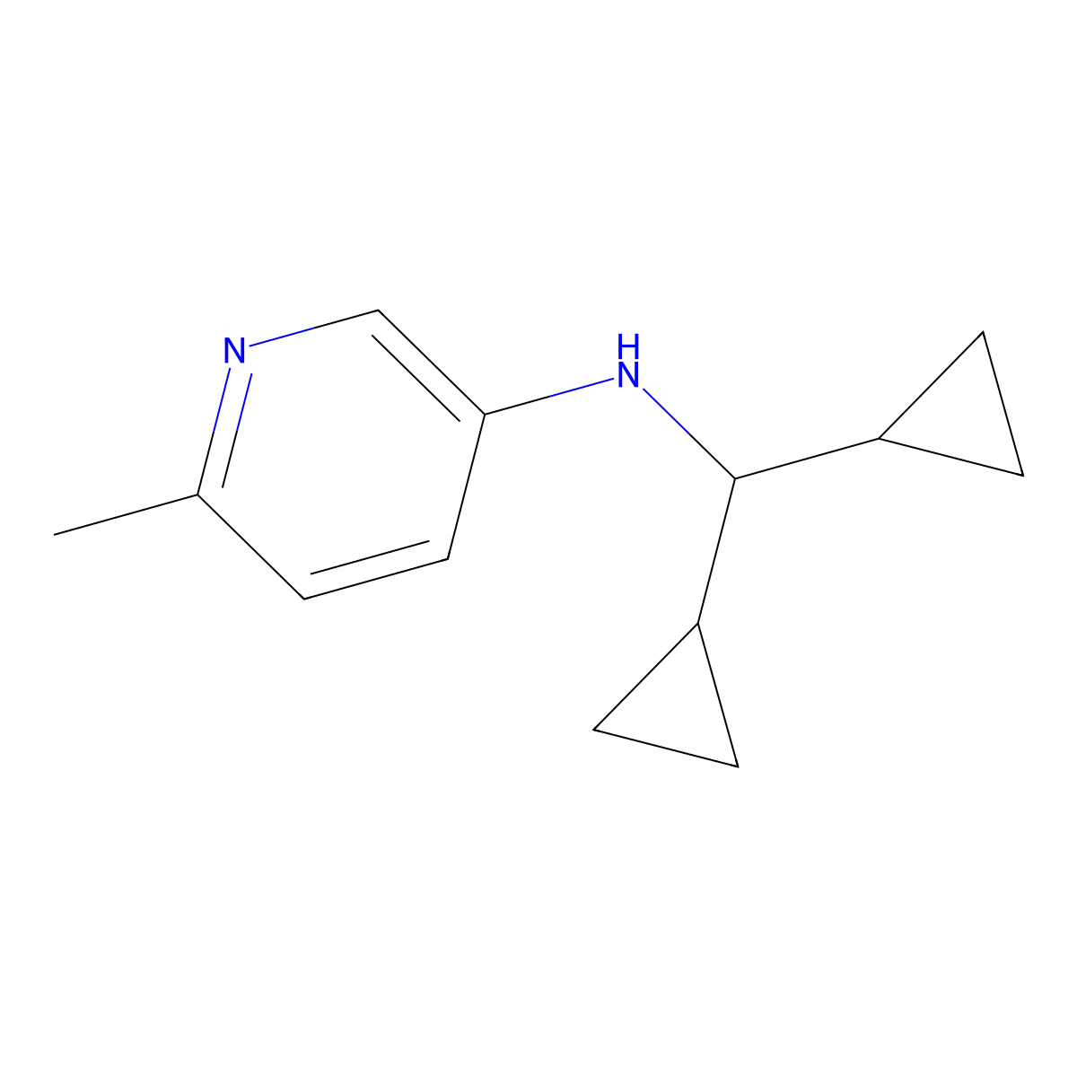 N-(Dicyclopropylmethyl)-6-methylpyridin-3-amine molecular structure, CAS 1500053-67-7